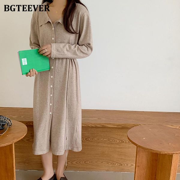 casual dresses bgteever soft ladies single-breasted knitted dress autumn turn-down collar lace-up loose women sweater mid-length, Black;gray
casual dresses bgteever soft ladies single-breasted knitted dress autumn turn-down collar lace-up loose women sweater mid-length, Black;gray