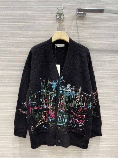 women's knits & tees high-end 100% cashmere cardigans sweaters women graffiti jacquard v-neck autumn 2021, White
women's knits & tees high-end 100% cashmere cardigans sweaters women graffiti jacquard v-neck autumn 2021, White