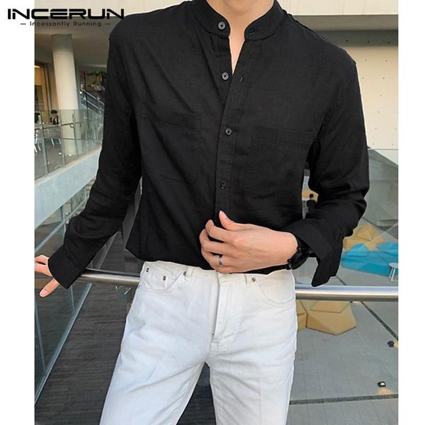 men leisure long sleeve cotton shirts spring solid color button blouse man casual stand collar thin shirt masculina 5xl men's, White;black
men leisure long sleeve cotton shirts spring solid color button blouse man casual stand collar thin shirt masculina 5xl men's, White;black