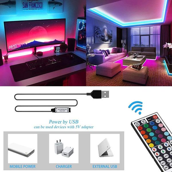 strips 1/2/3/4/5m led strip multicolor flexible with 44 keys remote control home room decoration drop
strips 1/2/3/4/5m led strip multicolor flexible with 44 keys remote control home room decoration drop