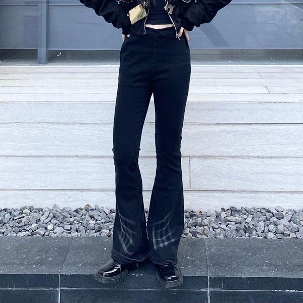spring korean style women chic vintage retro jeans pants high waist solid black denim slim fit long flare pants. women's, Blue
spring korean style women chic vintage retro jeans pants high waist solid black denim slim fit long flare pants. women's, Blue