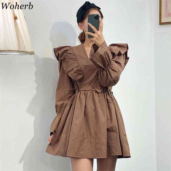 korean sweet v-collar long sleeve dress chic high waist a-line short dresses women lace up ruffle patchwork vestidos25087 210519, Black;gray
korean sweet v-collar long sleeve dress chic high waist a-line short dresses women lace up ruffle patchwork vestidos25087 210519, Black;gray