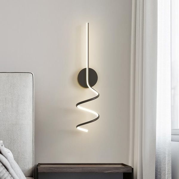 wall lamp creative art design spiral 50cm 70cm 90cm black white light for bedside living room tv background stair lighting 
wall lamp creative art design spiral 50cm 70cm 90cm black white light for bedside living room tv background stair lighting