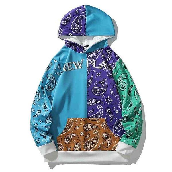 street hooded sweater autumn and winter new cashew flower printed hooded patchwork sweater coat men's large, Black
street hooded sweater autumn and winter new cashew flower printed hooded patchwork sweater coat men's large, Black