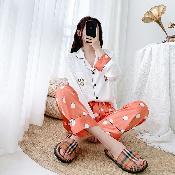 women's shorts autumn new satin chiffon women pajamas long sleeve suit print fashion pyjamas okc9, White;black
women's shorts autumn new satin chiffon women pajamas long sleeve suit print fashion pyjamas okc9, White;black