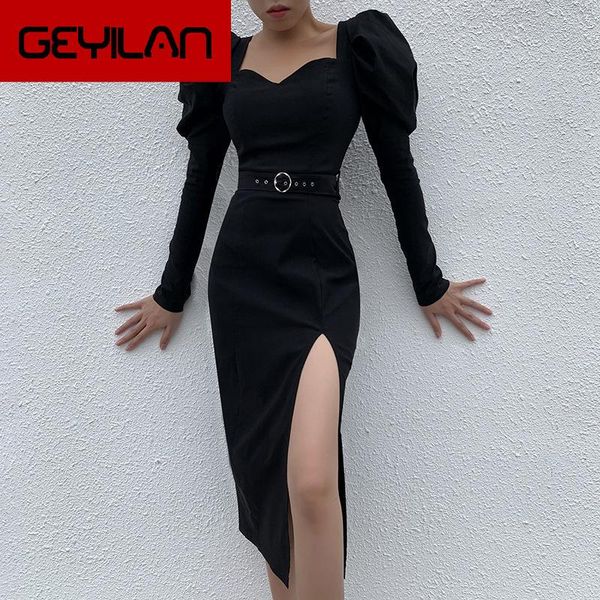 casual dresses 2021 autumn and winter women dress puff sleeves low square collar solid high waist retro long fork, Black;gray
casual dresses 2021 autumn and winter women dress puff sleeves low square collar solid high waist retro long fork, Black;gray