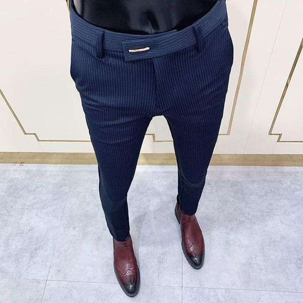 men's suits & blazers 2021 spring autumn striped suit pants pantolon slim fit moda masculina office pant men trousers for man dress f11, White;black
men's suits & blazers 2021 spring autumn striped suit pants pantolon slim fit moda masculina office pant men trousers for man dress f11, White;black