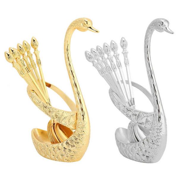 stainless steel spoon tableware kit european style zinc alloy swan shape holder storage organizer with 6 spoons
stainless steel spoon tableware kit european style zinc alloy swan shape holder storage organizer with 6 spoons