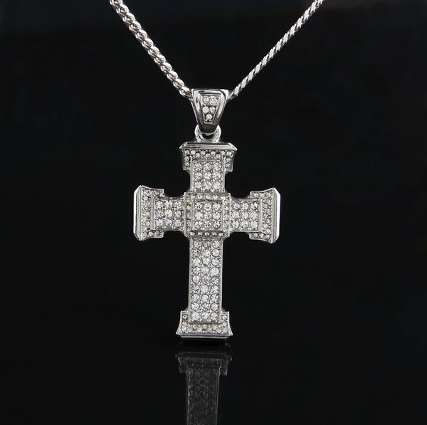 full diamond cross pendant necklace mens gold cuban link chain necklace iced out pendant hip hop jewelry, Silver
full diamond cross pendant necklace mens gold cuban link chain necklace iced out pendant hip hop jewelry, Silver