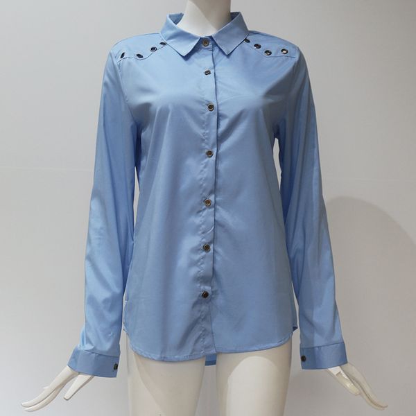 women blouses spring elegant long sleeve shirt turn down collar chiffon blouse office shirts, White
women blouses spring elegant long sleeve shirt turn down collar chiffon blouse office shirts, White