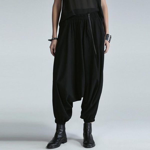 women's pants & capris europe and the united states large size personality solid color wide leg harem collapse trousers, Black;white
women's pants & capris europe and the united states large size personality solid color wide leg harem collapse trousers, Black;white
