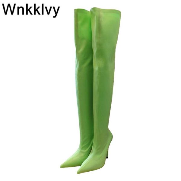 boots runway thin high heels over the knee women pointed toe satin stretch sock shoes stiletto female long, Black
boots runway thin high heels over the knee women pointed toe satin stretch sock shoes stiletto female long, Black
