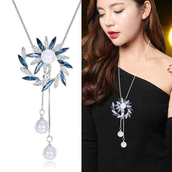 pendant necklaces crystal flower long for women fashion jewelry simulated pearl silver chain & pendants gift collar mujer
pendant necklaces crystal flower long for women fashion jewelry simulated pearl silver chain & pendants gift collar mujer