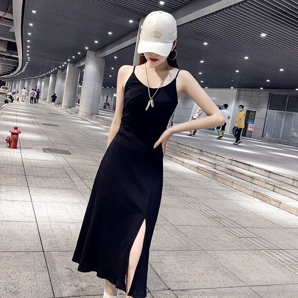 vintage women summer v-neck maxi front split halter dress sling sleeveless long dresses, Black;gray
vintage women summer v-neck maxi front split halter dress sling sleeveless long dresses, Black;gray