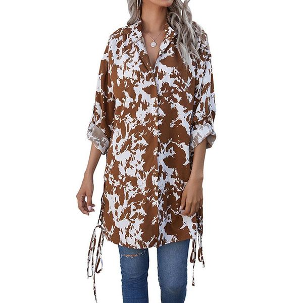 women's blouses & shirts long-sleeve women ladies streetwear button up shirt v-neck floral print fork loose blouse blusas de mujer y c, White
women's blouses & shirts long-sleeve women ladies streetwear button up shirt v-neck floral print fork loose blouse blusas de mujer y c, White