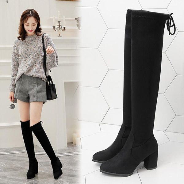 boots women flocks warm over the knee winter woman party shoes ladies fashion high heels lace up long female footwear, Black
boots women flocks warm over the knee winter woman party shoes ladies fashion high heels lace up long female footwear, Black