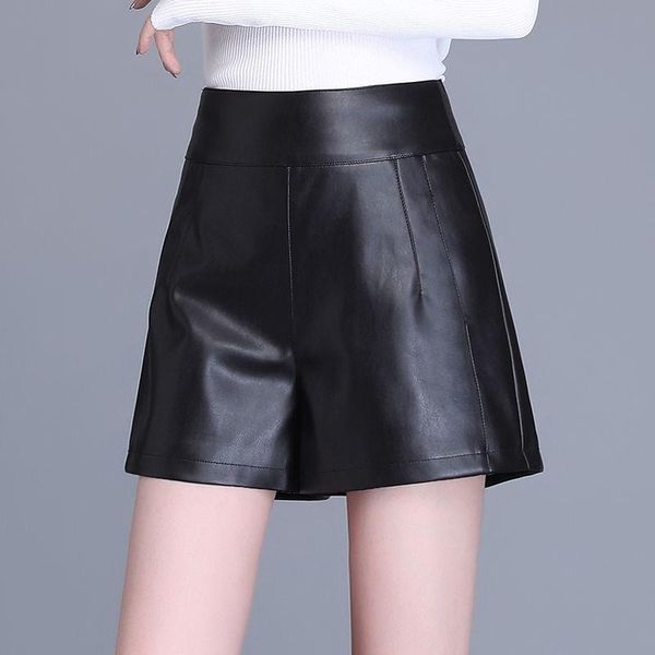 women's shorts spring sheepskin leather korean style fashion high waist thin versatile solid color wide leg pants, White;black
women's shorts spring sheepskin leather korean style fashion high waist thin versatile solid color wide leg pants, White;black