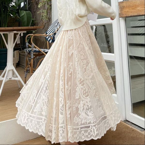 realeft vintage lace crochet women skirts umbrella long bohemian high waist hollow out female maxi spring summer, Black
realeft vintage lace crochet women skirts umbrella long bohemian high waist hollow out female maxi spring summer, Black