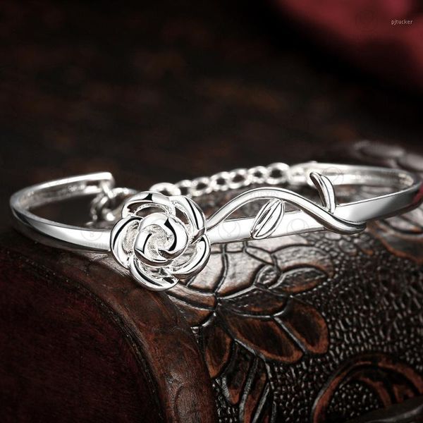 charm bracelets silver plated flower bracelet elegant rose charms for women fashion & bangles jewelry gift femme m191, Golden;silver
charm bracelets silver plated flower bracelet elegant rose charms for women fashion & bangles jewelry gift femme m191, Golden;silver