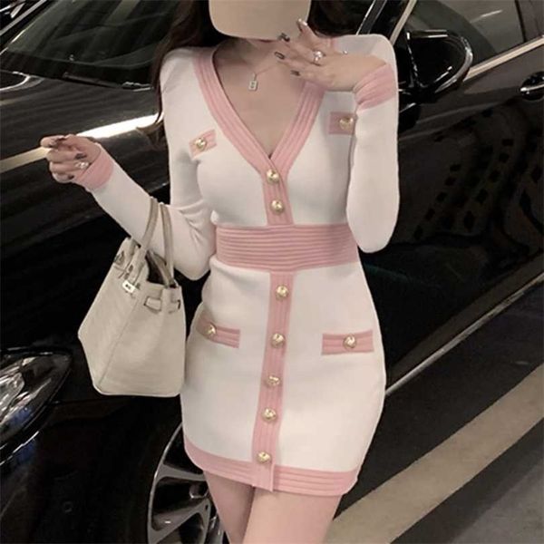fall winter sweater vestidos feminino women vintage long sleeve slim bodycon dress korean fashion casual robe femme 211110, Black;gray
fall winter sweater vestidos feminino women vintage long sleeve slim bodycon dress korean fashion casual robe femme 211110, Black;gray