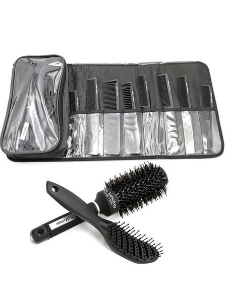 hair brushes styling tool set professional brush comb salon barber combs hairbrush stylist special bag, Silver
hair brushes styling tool set professional brush comb salon barber combs hairbrush stylist special bag, Silver