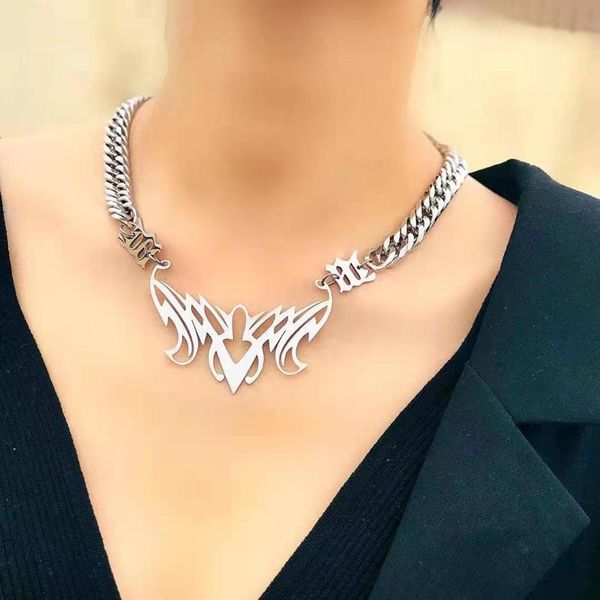 pendant necklaces misbhv style retro dark butterfly symbol necklace stainless steel hip hop clavicle chain street rap men and women, Silver
pendant necklaces misbhv style retro dark butterfly symbol necklace stainless steel hip hop clavicle chain street rap men and women, Silver