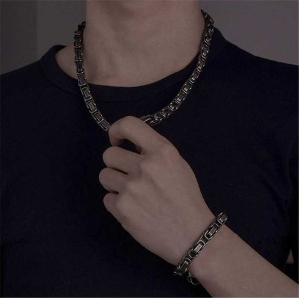 earrings & necklace 316l stainless steel vintage 8mm men's domineering bracelet hip-hop titanium double-sided personality trend set, Silver
earrings & necklace 316l stainless steel vintage 8mm men's domineering bracelet hip-hop titanium double-sided personality trend set, Silver
