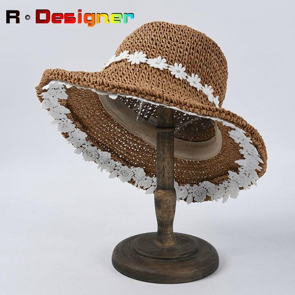 wide brim hats summer panama woman sun hat flower lace foldable sunscreen holiday paper straw, Blue;gray
wide brim hats summer panama woman sun hat flower lace foldable sunscreen holiday paper straw, Blue;gray