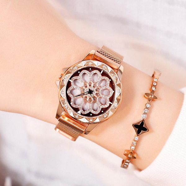 wristwatches magnet women's watches luxury flower design watch women diamond geometric surface quartz relogio feminino, Slivery;brown
wristwatches magnet women's watches luxury flower design watch women diamond geometric surface quartz relogio feminino, Slivery;brown