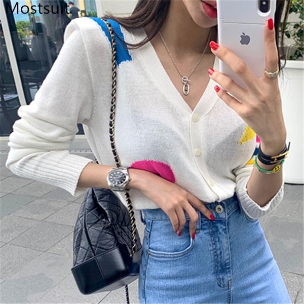 plaid knitted women cardigan sweater full sleeve v-neck singl breasted korean fashion ladies jumpers femme 210514, White
plaid knitted women cardigan sweater full sleeve v-neck singl breasted korean fashion ladies jumpers femme 210514, White