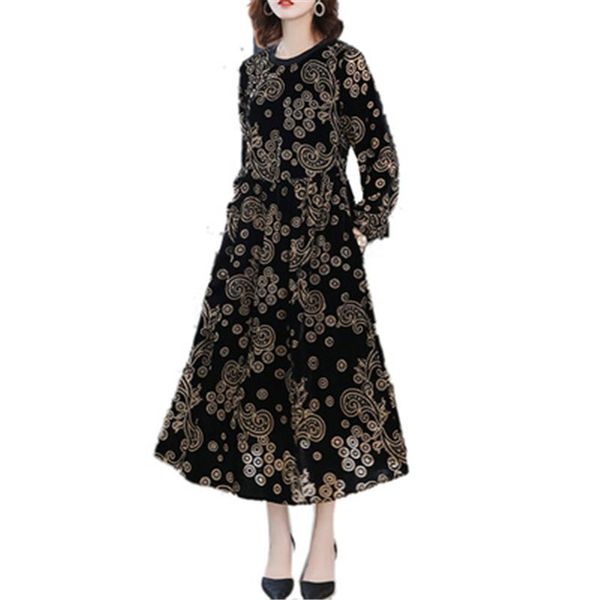 spring autumn lady trendy women's long dress print plus size female dresses golden velvet loose sleeve clothing vestido casual, Black;gray
spring autumn lady trendy women's long dress print plus size female dresses golden velvet loose sleeve clothing vestido casual, Black;gray
