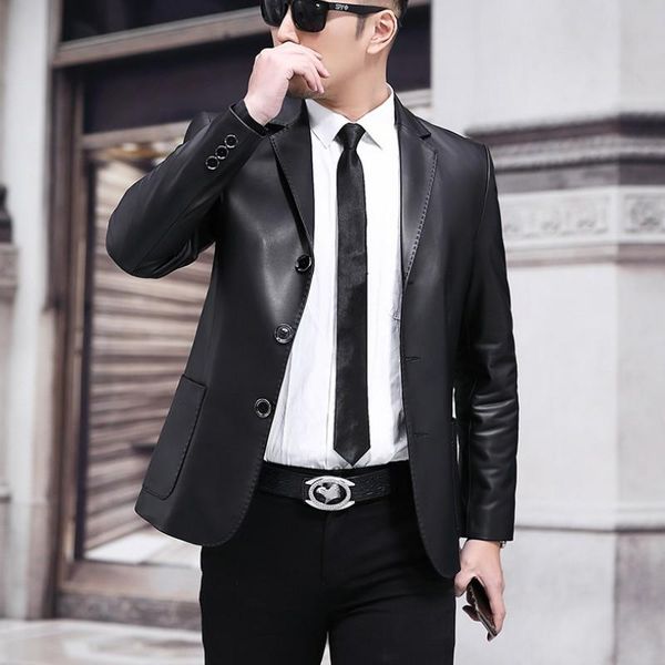 men's leather & faux mens real suits blazers single breasted male fashion sheepskin coat chaquetas de cuero hombre motorcycle blouson 5, Black
men's leather & faux mens real suits blazers single breasted male fashion sheepskin coat chaquetas de cuero hombre motorcycle blouson 5, Black