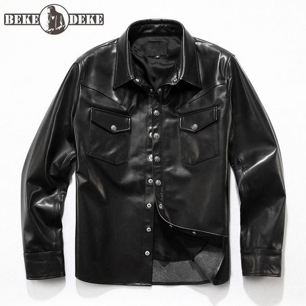 men's leather & faux autumn quality 100% genuine casual jackets mens slim fit classic black fashion pocket button cowhide coats
men's leather & faux autumn quality 100% genuine casual jackets mens slim fit classic black fashion pocket button cowhide coats