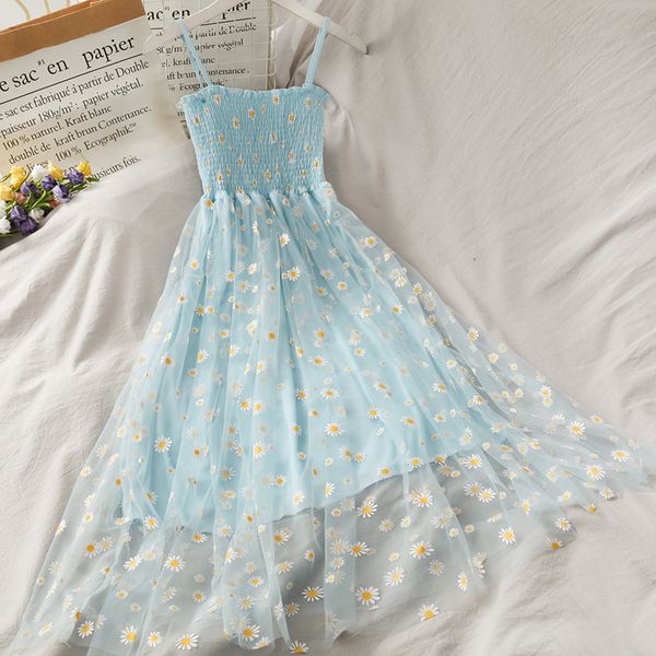 2021 new daisy mesh sling dress female pleated waist retro long skirt summer dresses for women korean dress cute dresses women, Black;gray
2021 new daisy mesh sling dress female pleated waist retro long skirt summer dresses for women korean dress cute dresses women, Black;gray