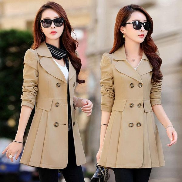 women's trench coats 2021 autumn women classic double breasted ladies korean outerwear solid loose elastic waist mid-long coat a4, Tan;black
women's trench coats 2021 autumn women classic double breasted ladies korean outerwear solid loose elastic waist mid-long coat a4, Tan;black