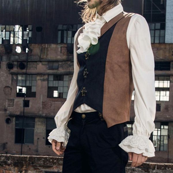 men's t-shirts steampunk white lace ruffled stand collar long sleeve victorian vintage shirt halloween men gothic renaissance medieval, White;black
men's t-shirts steampunk white lace ruffled stand collar long sleeve victorian vintage shirt halloween men gothic renaissance medieval, White;black