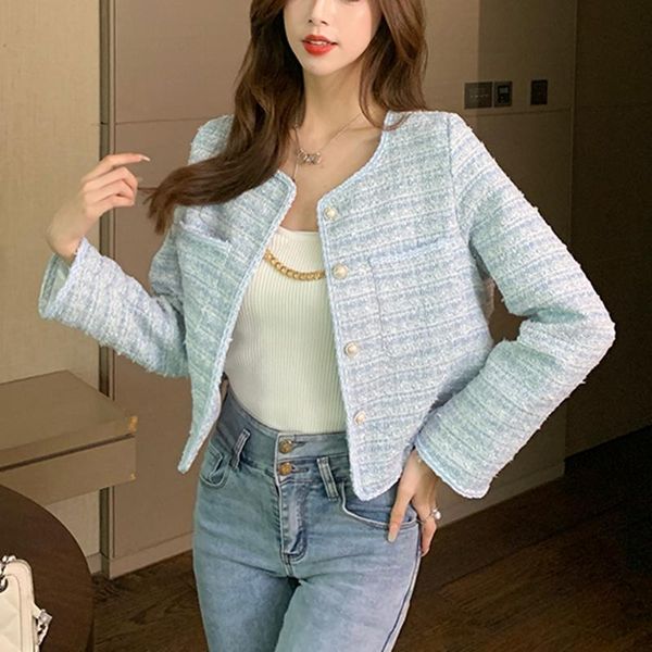 women's jackets single breasted casual tweed short jacket coats women fall winter korean chic long sleeve vintage outwear female crop, Black;brown
women's jackets single breasted casual tweed short jacket coats women fall winter korean chic long sleeve vintage outwear female crop, Black;brown