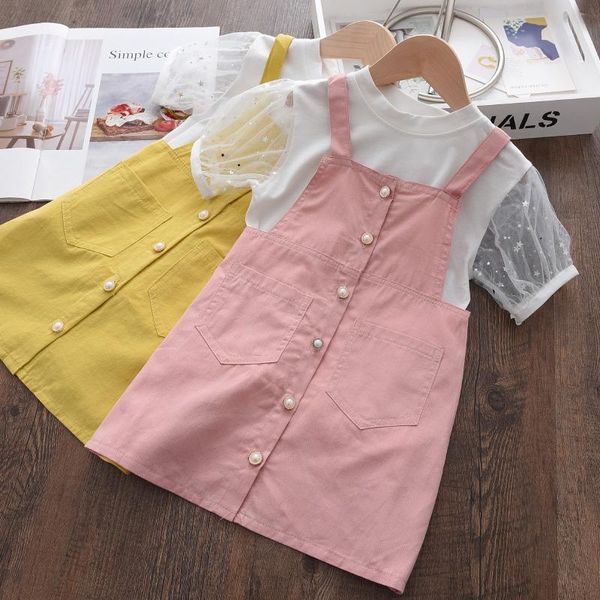 girls clothing sets 2021 summer kids girl casual suits mesh short sleeve and suspender skirts 2pcs outfits for 2-6y, White
girls clothing sets 2021 summer kids girl casual suits mesh short sleeve and suspender skirts 2pcs outfits for 2-6y, White