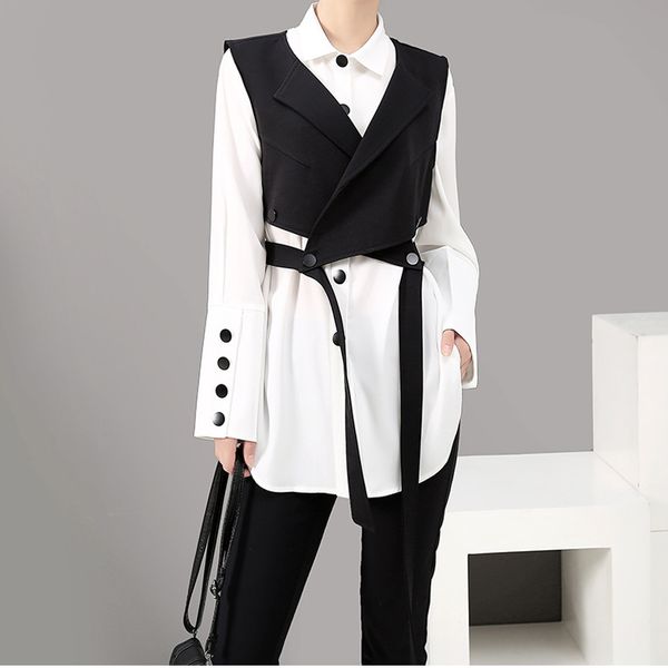 women's suits & blazers south korea east gate autumn winter design sense and long sleeve shirt vest professional suit rt4c, White;black
women's suits & blazers south korea east gate autumn winter design sense and long sleeve shirt vest professional suit rt4c, White;black