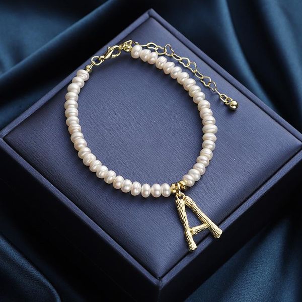 charm bracelets french simple temperament pearl bracelet creative letter a pendant, Golden;silver
charm bracelets french simple temperament pearl bracelet creative letter a pendant, Golden;silver