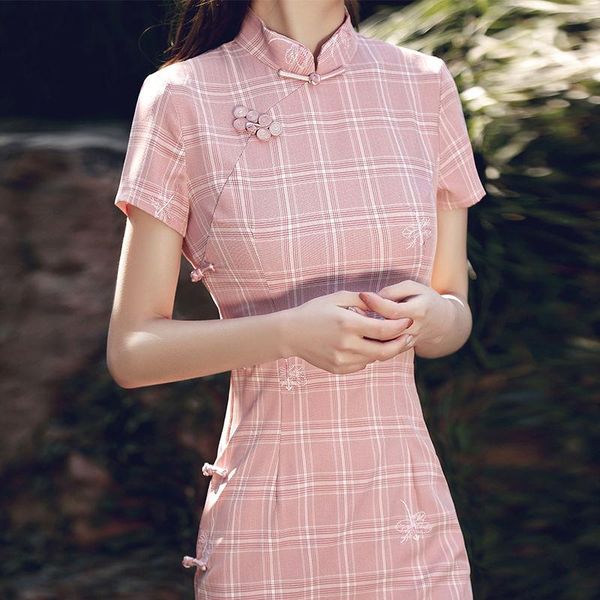 ethnic clothing mini plus size cheongsam female elegant chinese qipao slim vintage daily pink plaid vestidos exquiiate dress, Red
ethnic clothing mini plus size cheongsam female elegant chinese qipao slim vintage daily pink plaid vestidos exquiiate dress, Red