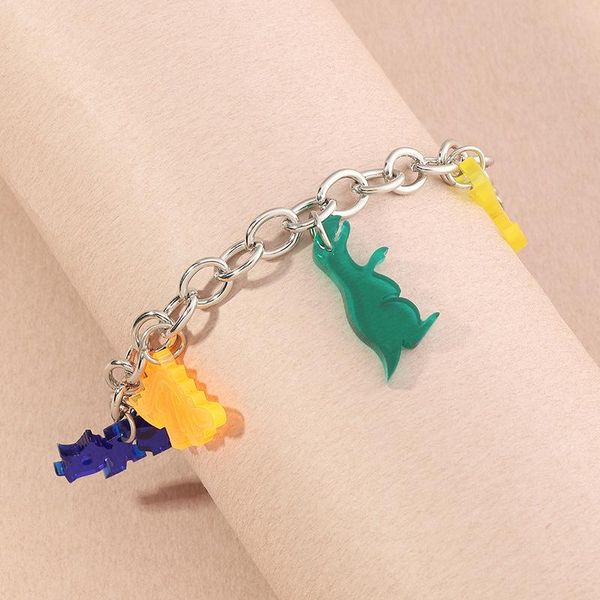 link, chain 2021 vintage harajuku goth punk metal dinosaur shape pendant bracelets for women girl cool hip hop trendy jewelry gifts, Black
link, chain 2021 vintage harajuku goth punk metal dinosaur shape pendant bracelets for women girl cool hip hop trendy jewelry gifts, Black