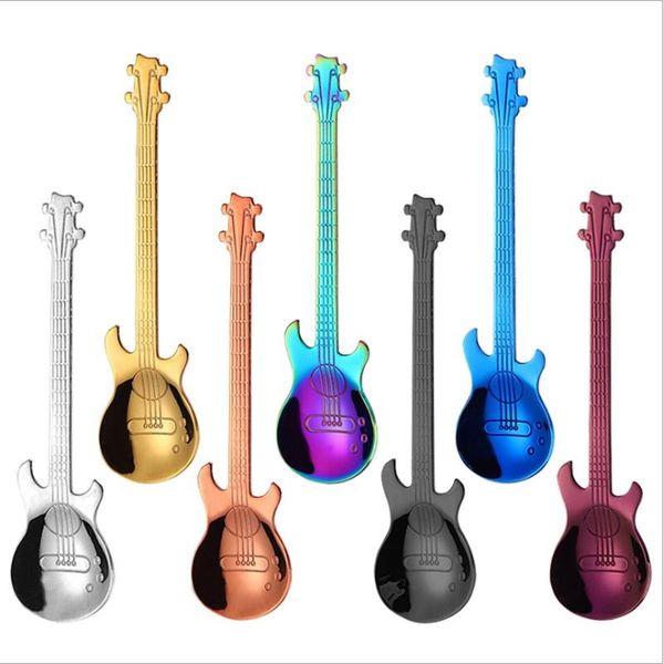 1pcs stainless steel guitar shaped love coffee spoon teaspoon children beautiful 7 colors tea use spoons
1pcs stainless steel guitar shaped love coffee spoon teaspoon children beautiful 7 colors tea use spoons