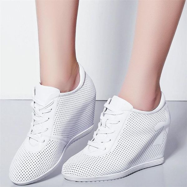boots lace up fashion sneakers women breathable genuine leather wedges high heel ankle female round toe platform casual shoes, Black
boots lace up fashion sneakers women breathable genuine leather wedges high heel ankle female round toe platform casual shoes, Black