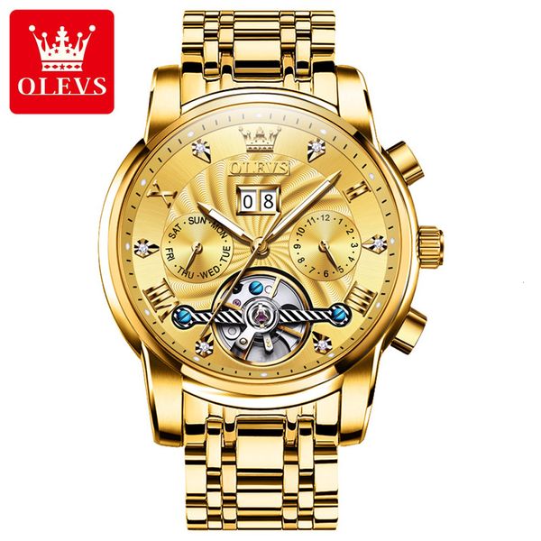 olevs men clock automatic mechanical multifunctional business fashion rvs waterproof relogios, Slivery;brown
olevs men clock automatic mechanical multifunctional business fashion rvs waterproof relogios, Slivery;brown