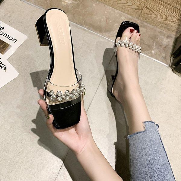 string bead slippers women summer square heel shoes heeled mules med pantofle luxury slides shallow block high 2021 designer, Black
string bead slippers women summer square heel shoes heeled mules med pantofle luxury slides shallow block high 2021 designer, Black