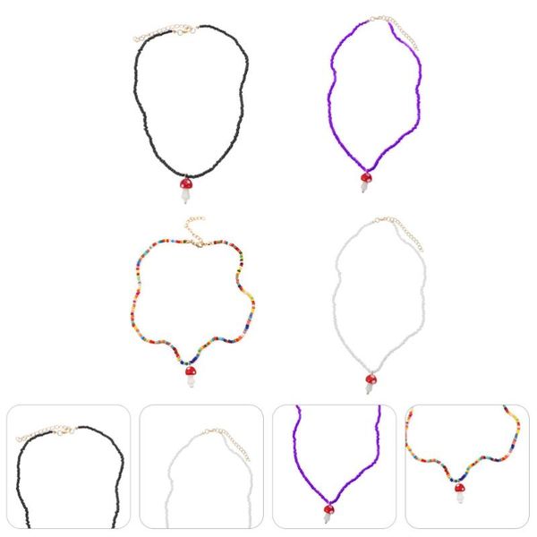 charm bracelets 4 pcs colored beaded necklaces mushroom-shape pendant fashion chain, Golden;silver
charm bracelets 4 pcs colored beaded necklaces mushroom-shape pendant fashion chain, Golden;silver
