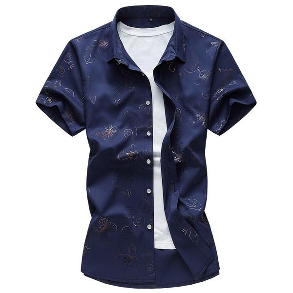 summer style shirt men's casual fashion printed short sleeved shirts men 100% cotton size -7xl, White;black
summer style shirt men's casual fashion printed short sleeved shirts men 100% cotton size -7xl, White;black
