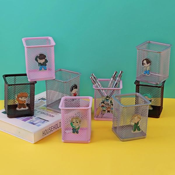 jewelry pouches, bags kpop bangtan boys cartoon metal office pen holder storage student deskstationery grid gu408, Pink;blue
jewelry pouches, bags kpop bangtan boys cartoon metal office pen holder storage student deskstationery grid gu408, Pink;blue