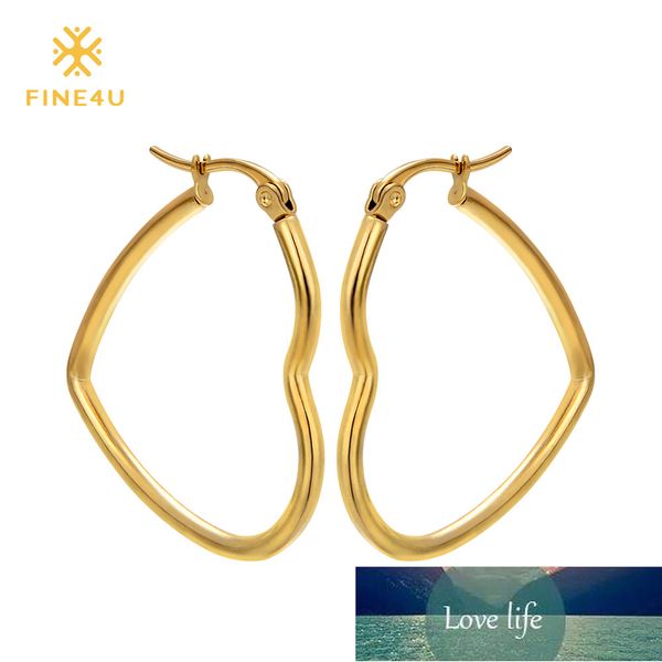 new fine4u e012 316l stainless steel hoop earrings heart earrings for women wedding jewelry factory price expert design quality latest style, Golden;silver
new fine4u e012 316l stainless steel hoop earrings heart earrings for women wedding jewelry factory price expert design quality latest style, Golden;silver